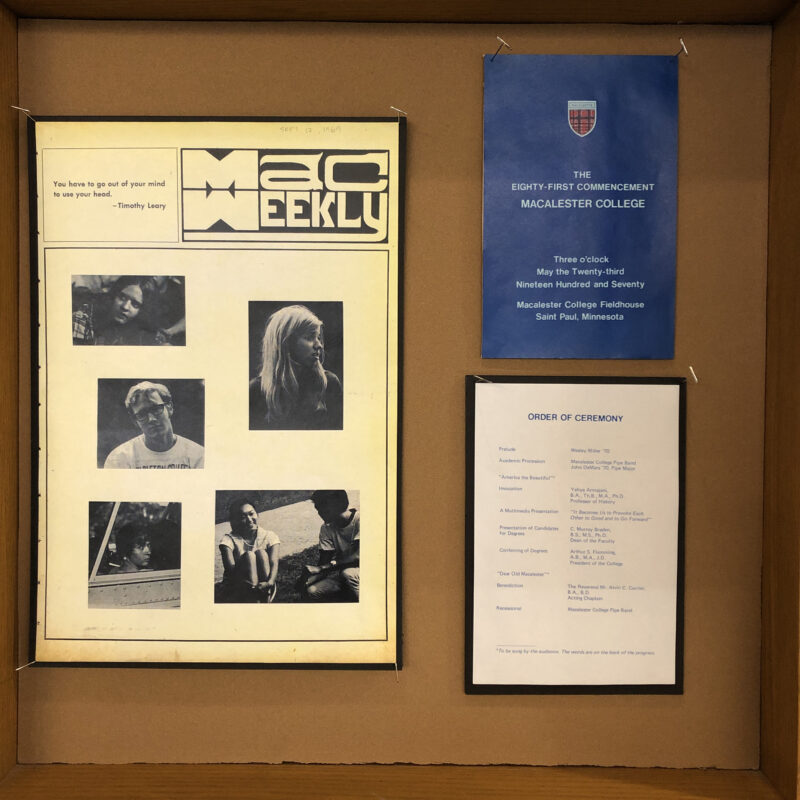Class of 1970 archives exhibit case 12 Commencement